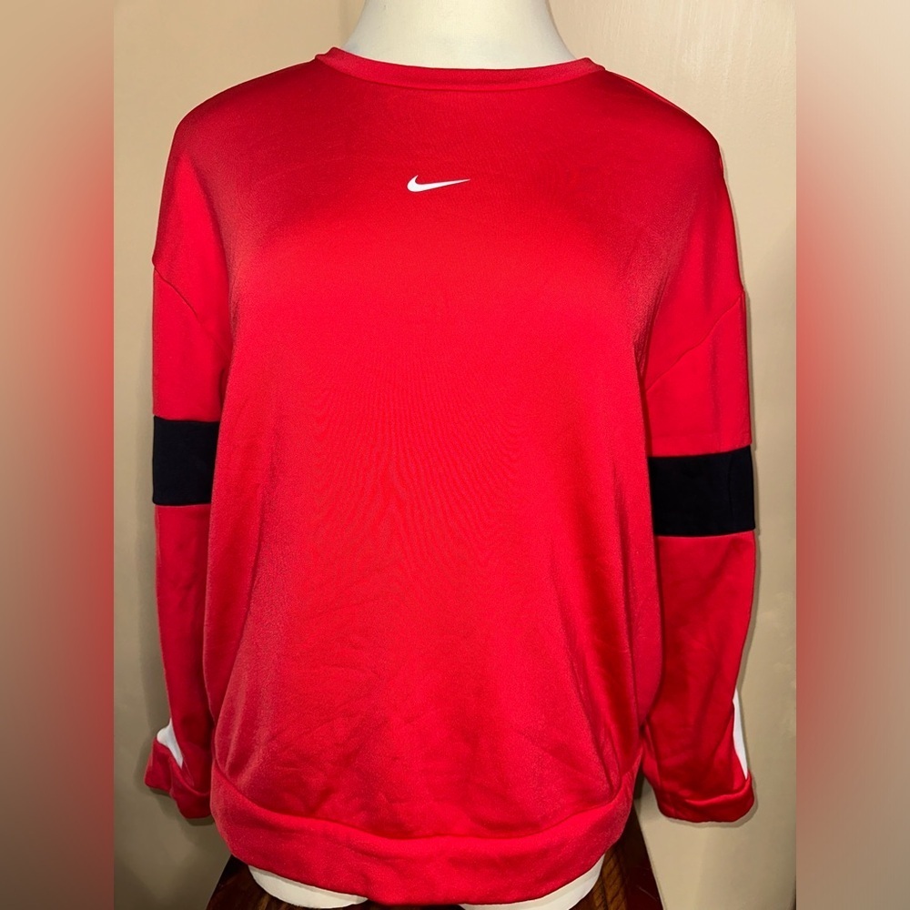 Nike Women’s Red and Black Crewneck Sweater